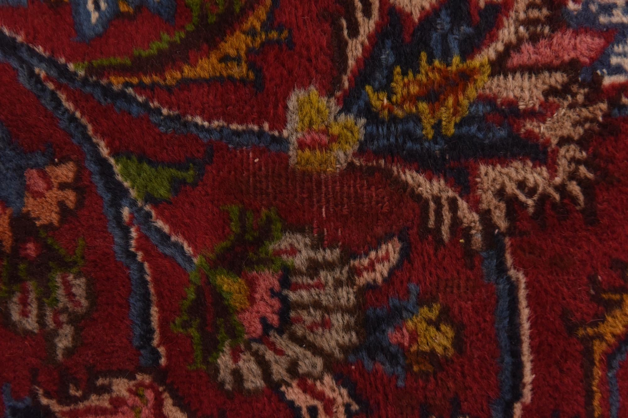 9' 6 x 12' 8 Hand Knotted Mashad Persian Wool Rug