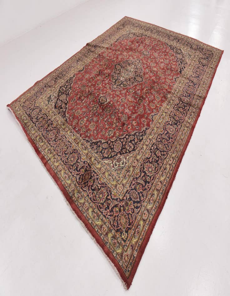 Detail image of 9' 6 x 12' 9 Hand Knotted Mashad Persian Wool Rug