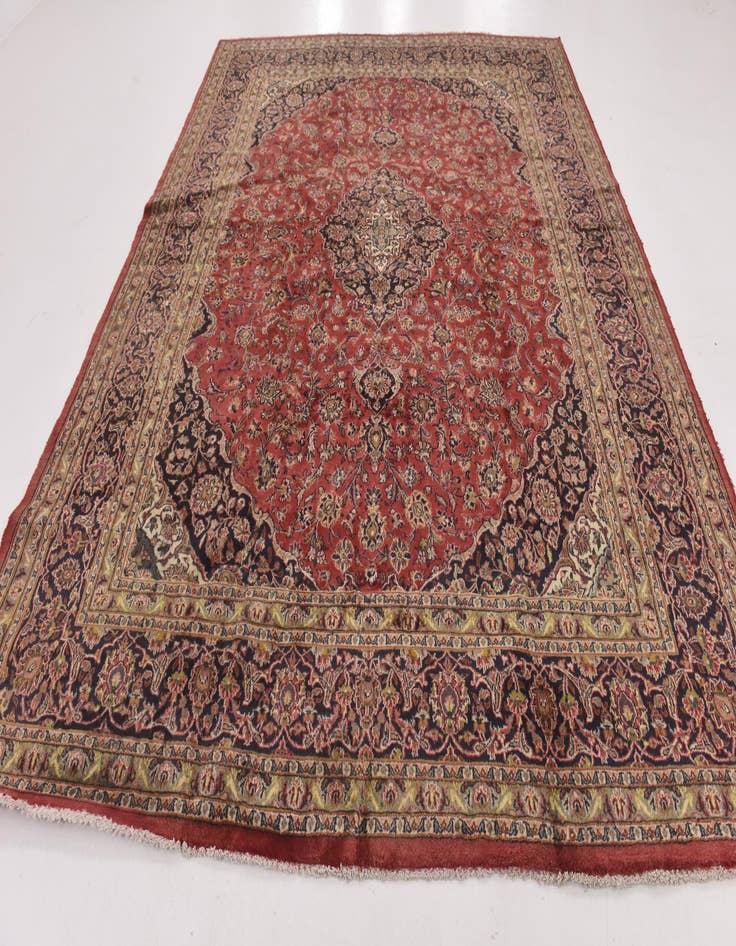 Detail image of 9' 6 x 12' 9 Hand Knotted Mashad Persian Wool Rug