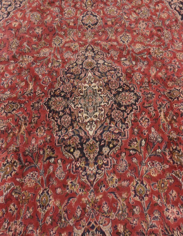 Detail image of 9' 6 x 12' 9 Hand Knotted Mashad Persian Wool Rug