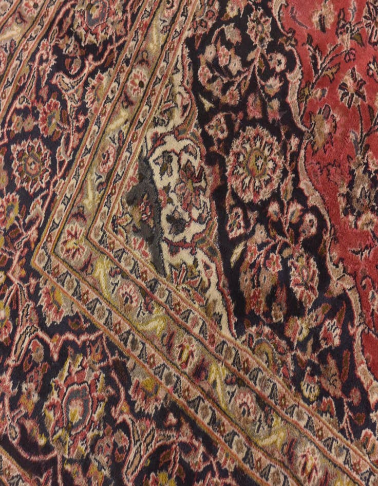 Detail image of 9' 6 x 12' 9 Hand Knotted Mashad Persian Wool Rug