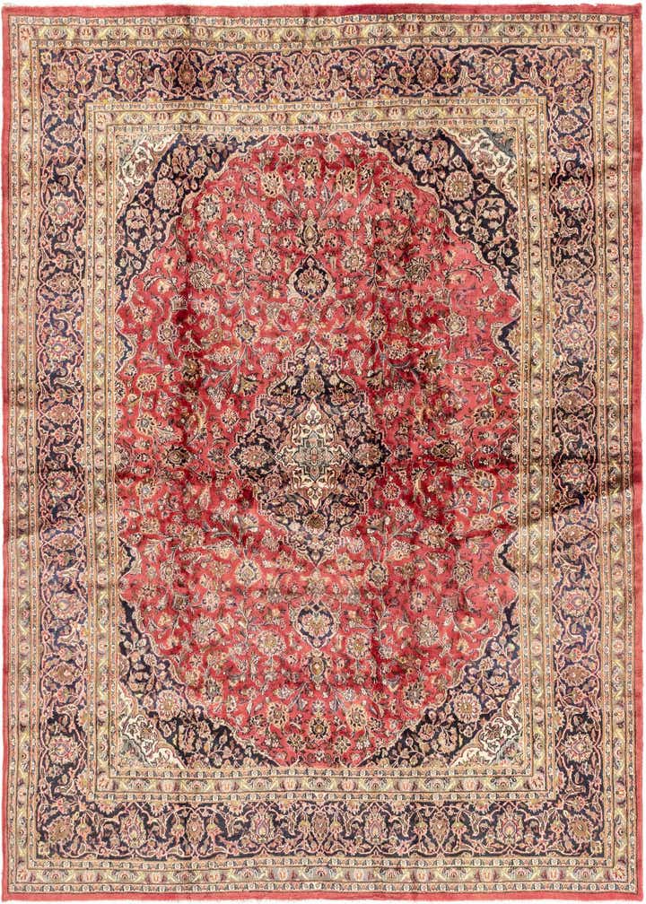 9' 6 x 12' 9 Hand Knotted Mashad Persian Wool Rug