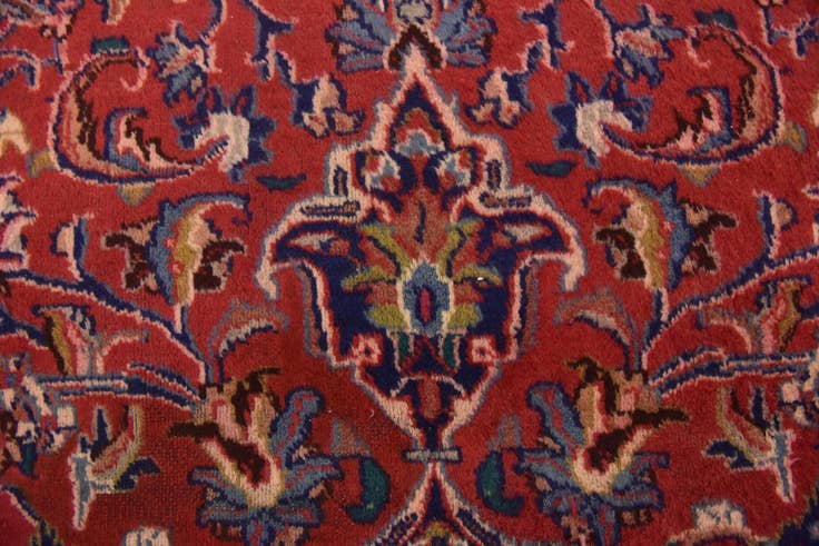 Detail image of 9' 8 x 12' 8 Hand Knotted Mashad Persian Wool Rug
