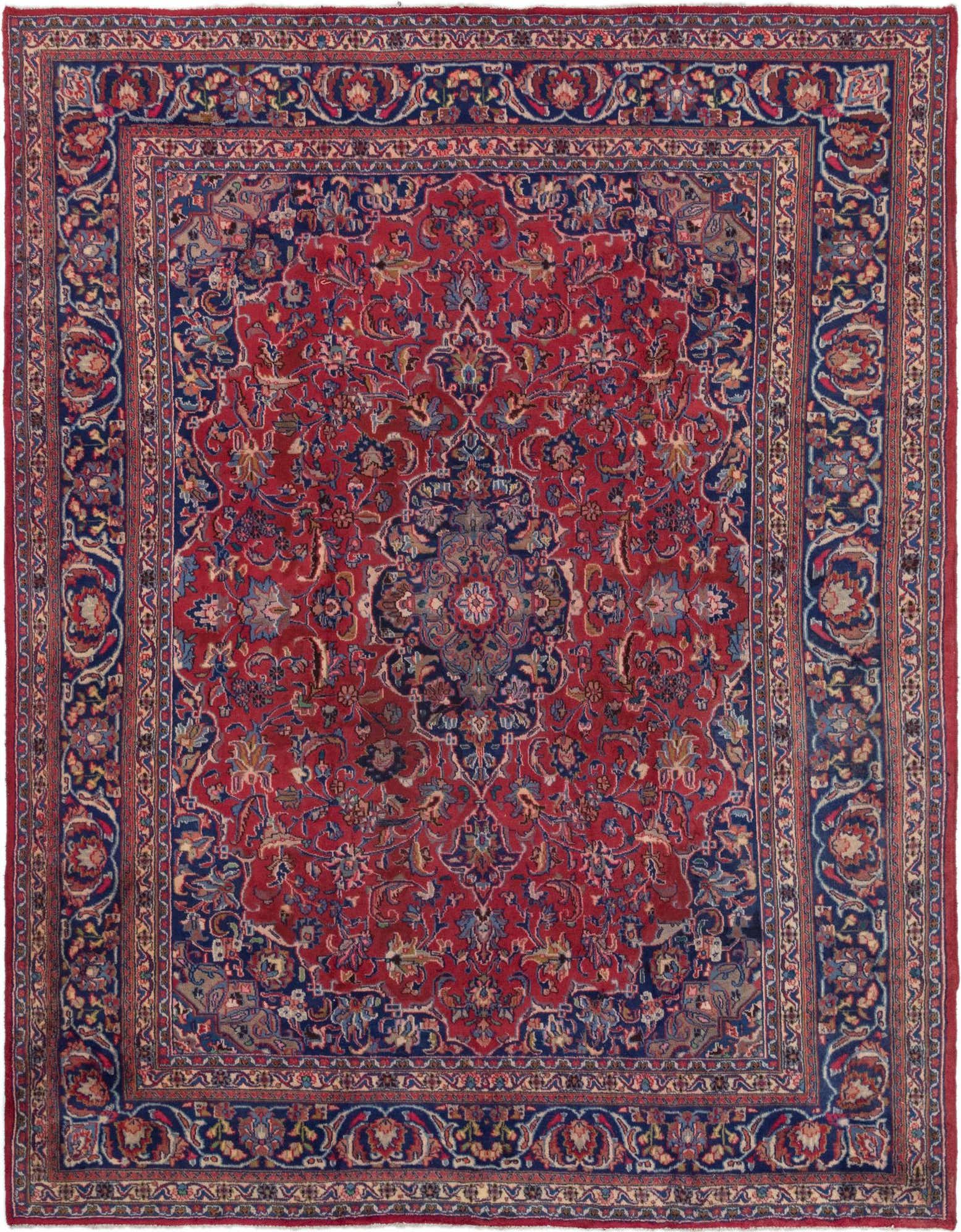 9' 8 x 12' 8 Hand Knotted Mashad Persian Wool Rug