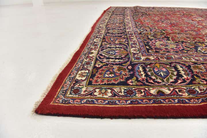 9' 6 x 12' 9 Hand Knotted Mashad Persian Wool Rug