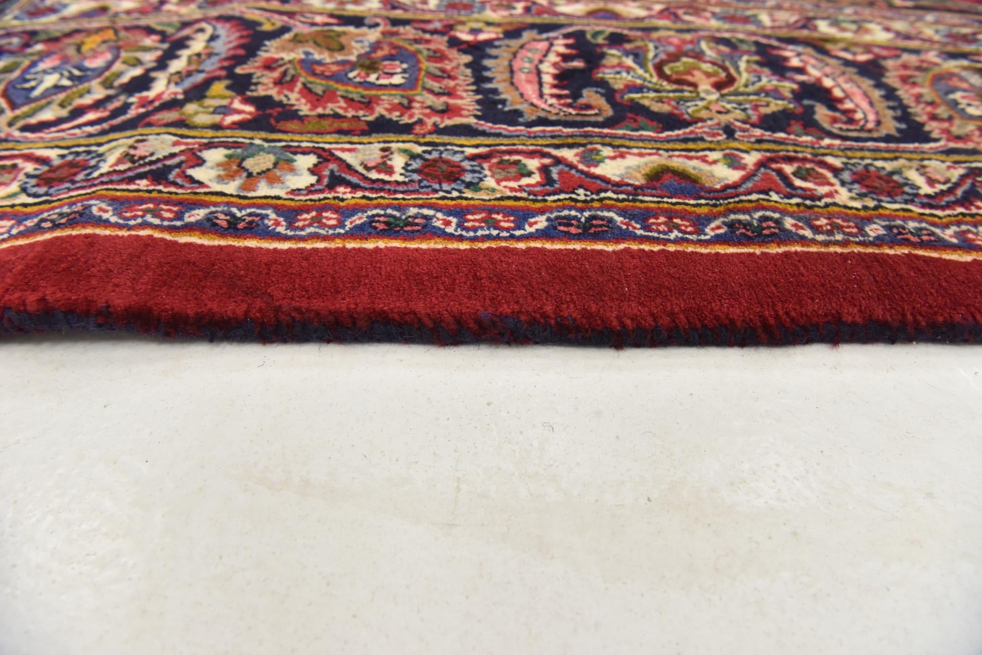 9' 6 x 12' 9 Hand Knotted Mashad Persian Wool Rug