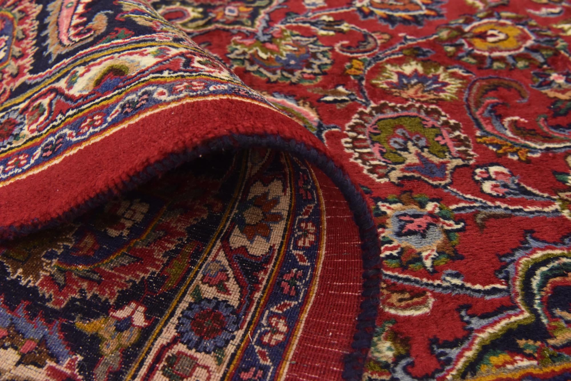 9' 6 x 12' 9 Hand Knotted Mashad Persian Wool Rug