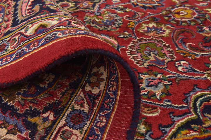 9' 6 x 12' 9 Hand Knotted Mashad Persian Wool Rug