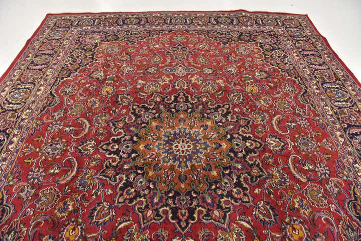 9' 6 x 12' 9 Hand Knotted Mashad Persian Wool Rug