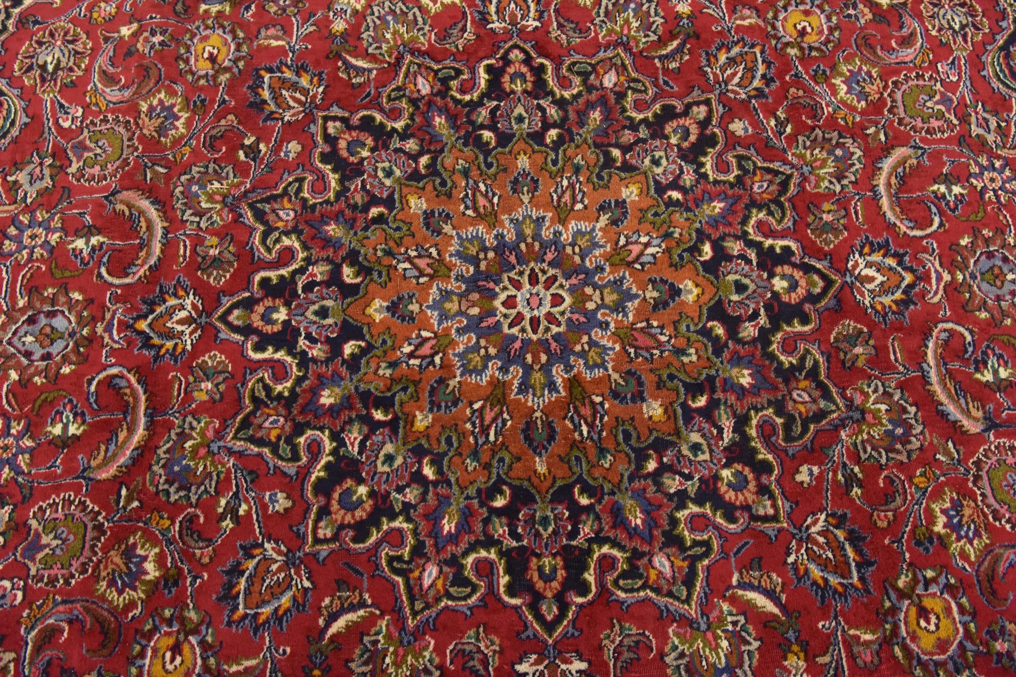 9' 6 x 12' 9 Hand Knotted Mashad Persian Wool Rug