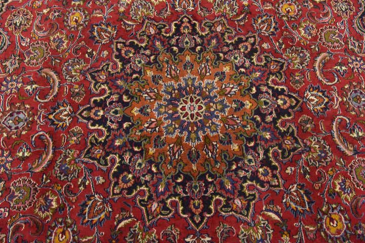 9' 6 x 12' 9 Hand Knotted Mashad Persian Wool Rug