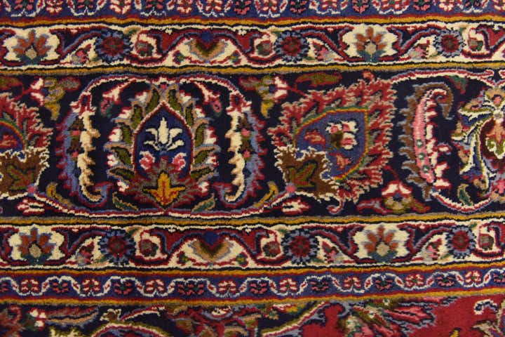 9' 6 x 12' 9 Hand Knotted Mashad Persian Wool Rug