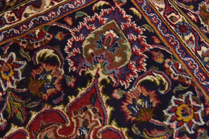 9' 6 x 12' 9 Hand Knotted Mashad Persian Wool Rug