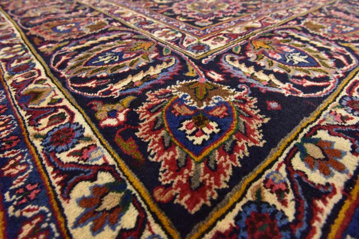 9' 6 x 12' 9 Hand Knotted Mashad Persian Wool Rug