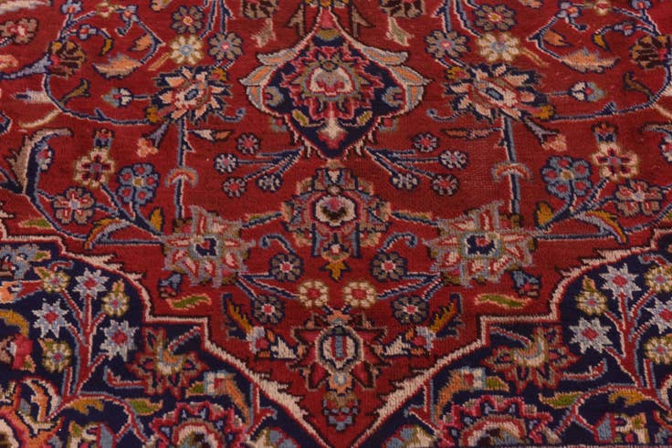 Detail image of 9' 8 x 12' 9 Hand Knotted Mashad Persian Wool Rug