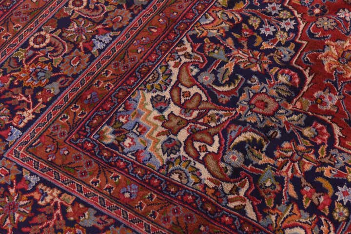9' 8 x 12' 9 Hand Knotted Mashad Persian Wool Rug