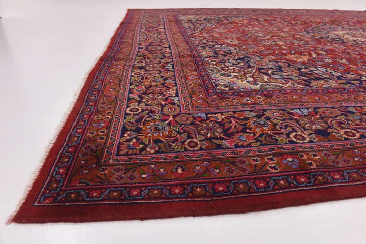 9' 8 x 12' 9 Hand Knotted Mashad Persian Wool Rug