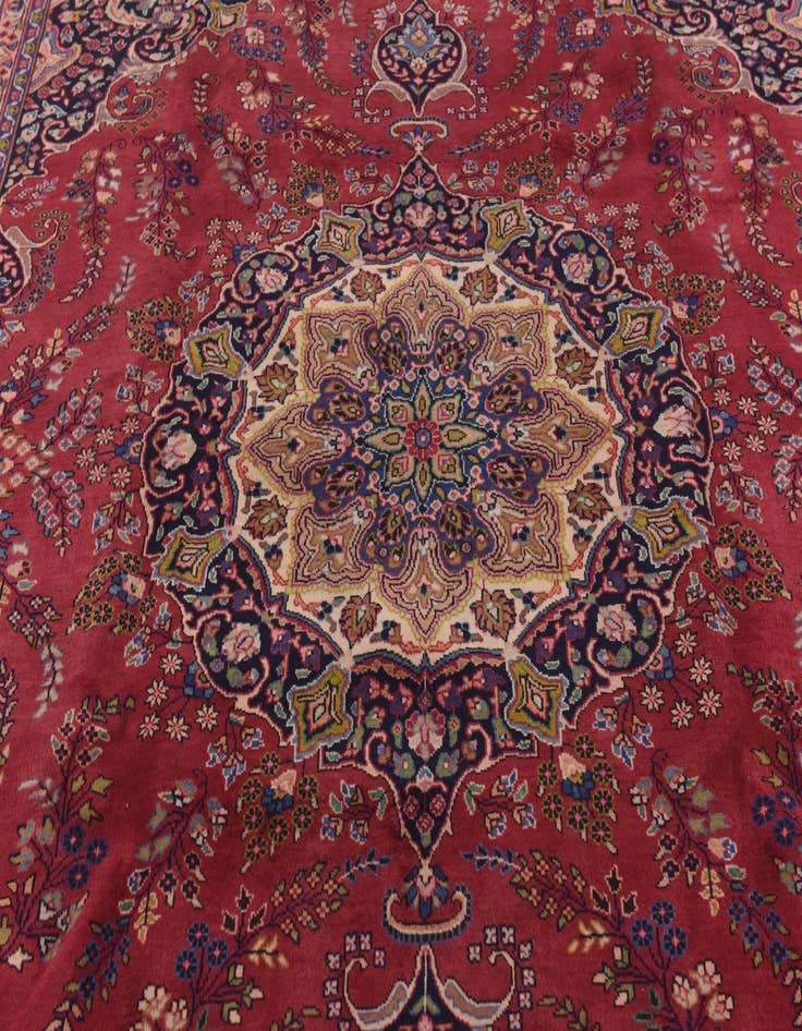 Detail image of 9' 7 x 12' 7  Hand Knotted Mashad Persian Wool Rug