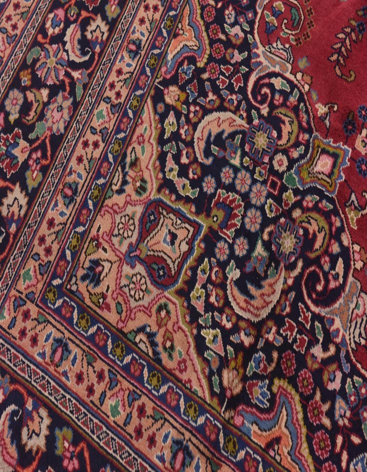 Detail image of 9' 7 x 12' 7  Hand Knotted Mashad Persian Wool Rug