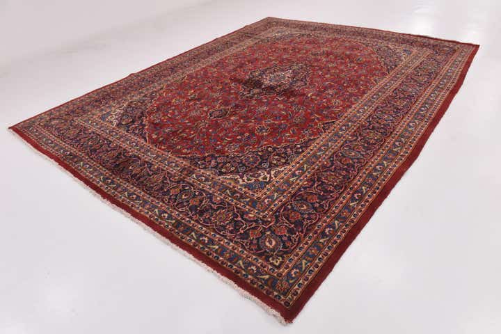 9' 7 x 13' Hand Knotted Mashad Persian Wool Rug
