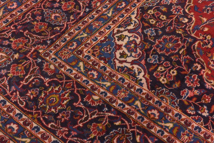 Detail image of 9' 7 x 13' Hand Knotted Mashad Persian Wool Rug