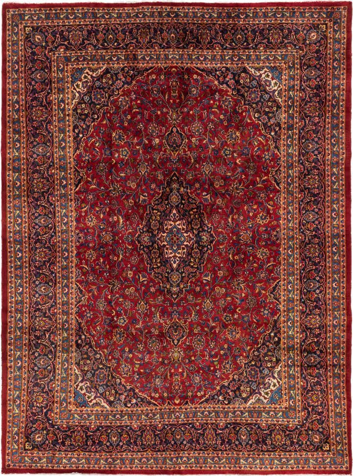 9' 7 x 13' Hand Knotted Mashad Persian Wool Rug