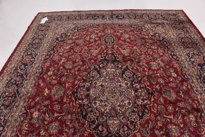 9' 7 x 12' 7 Hand Knotted Mashad Persian Wool Rug