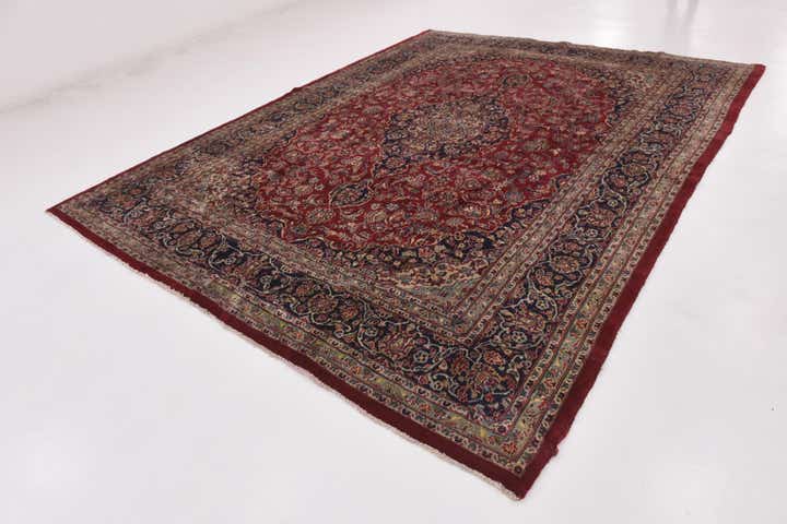 9' 7 x 12' 7 Hand Knotted Mashad Persian Wool Rug
