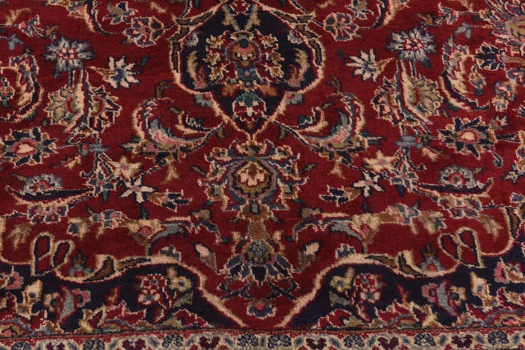 Detail image of 9' 7 x 12' 7 Hand Knotted Mashad Persian Wool Rug