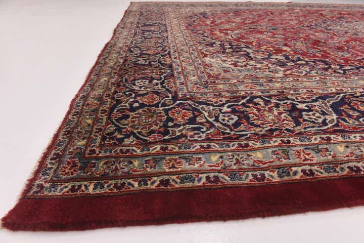 9' 7 x 12' 7 Hand Knotted Mashad Persian Wool Rug