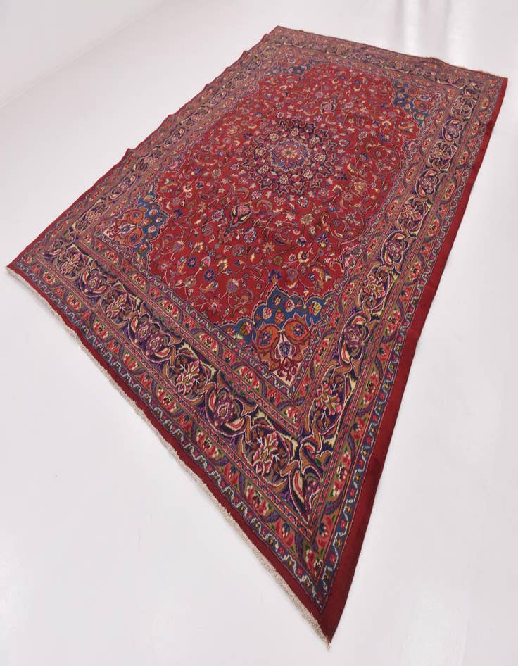 Detail image of 9' 8 x 12' 8 Hand Knotted Mashad Persian Wool Rug