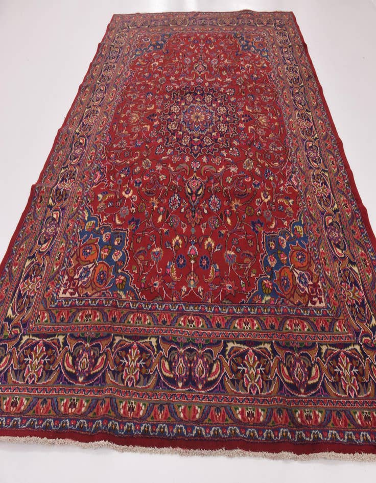 Detail image of 9' 8 x 12' 8 Hand Knotted Mashad Persian Wool Rug