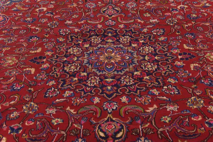 9' 8 x 12' 8 Hand Knotted Mashad Persian Wool Rug