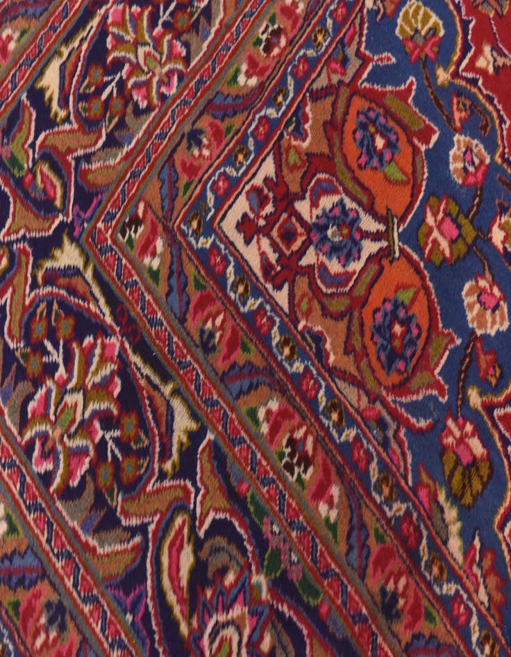 Detail image of 9' 8 x 12' 8 Hand Knotted Mashad Persian Wool Rug