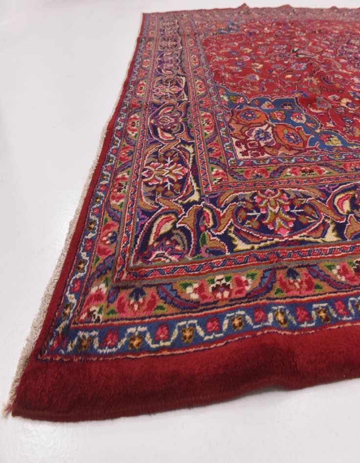 Detail image of 9' 8 x 12' 8 Hand Knotted Mashad Persian Wool Rug