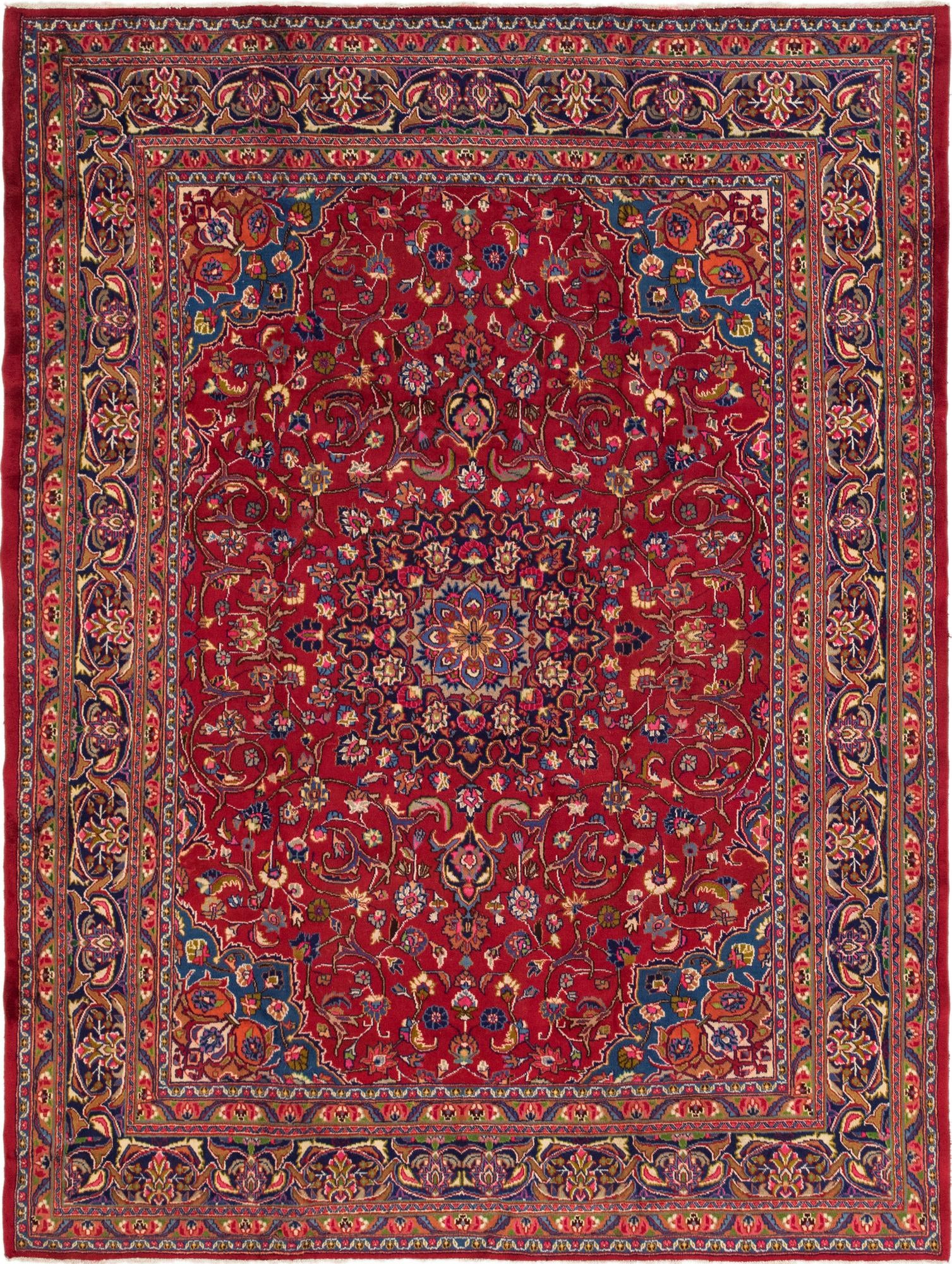 9' 8 x 12' 8 Hand Knotted Mashad Persian Wool Rug