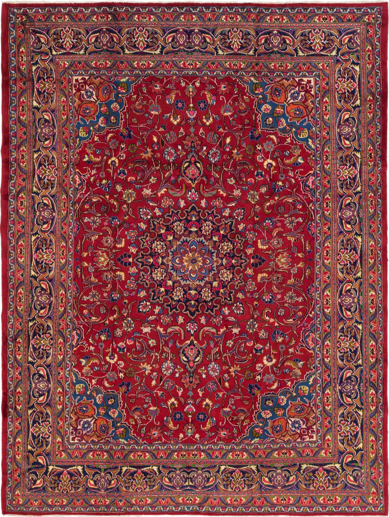 9' 8 x 12' 8 Hand Knotted Mashad Persian Wool Rug