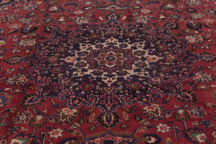 9' 10 x 12' 8 Hand Knotted Mashad Persian Wool Rug
