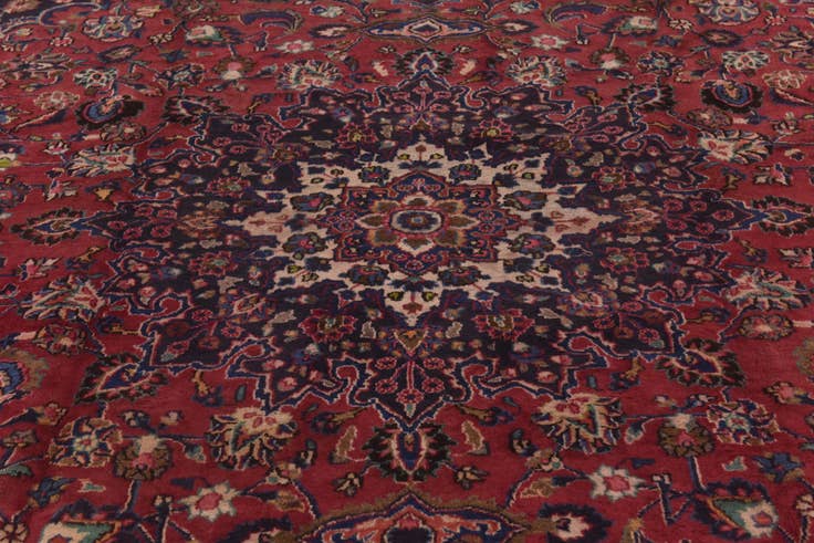 Detail image of 9' 10 x 12' 8 Hand Knotted Mashad Persian Wool Rug