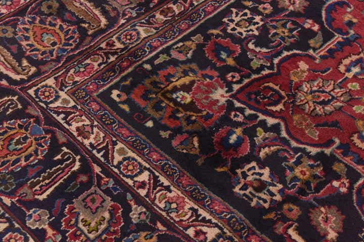 9' 10 x 12' 8 Hand Knotted Mashad Persian Wool Rug
