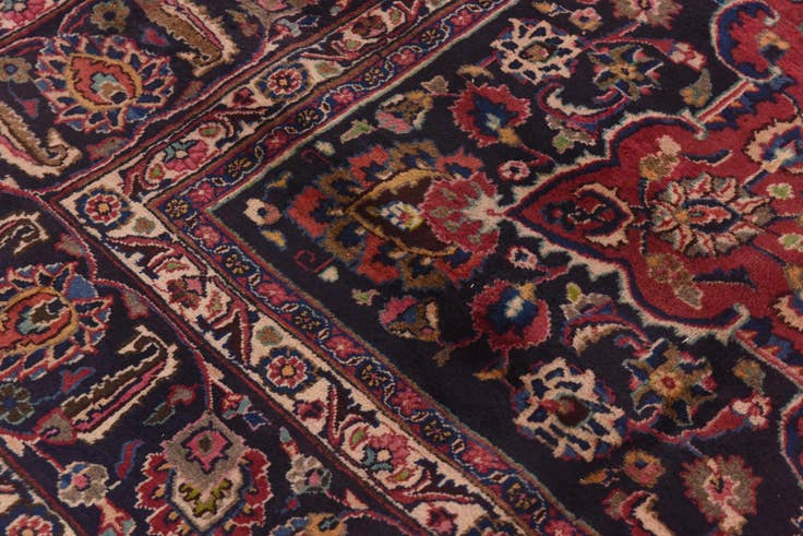 Detail image of 9' 10 x 12' 8 Hand Knotted Mashad Persian Wool Rug
