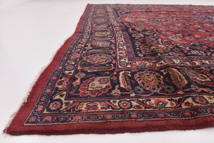 Detail image of 9' 10 x 12' 8 Hand Knotted Mashad Persian Wool Rug