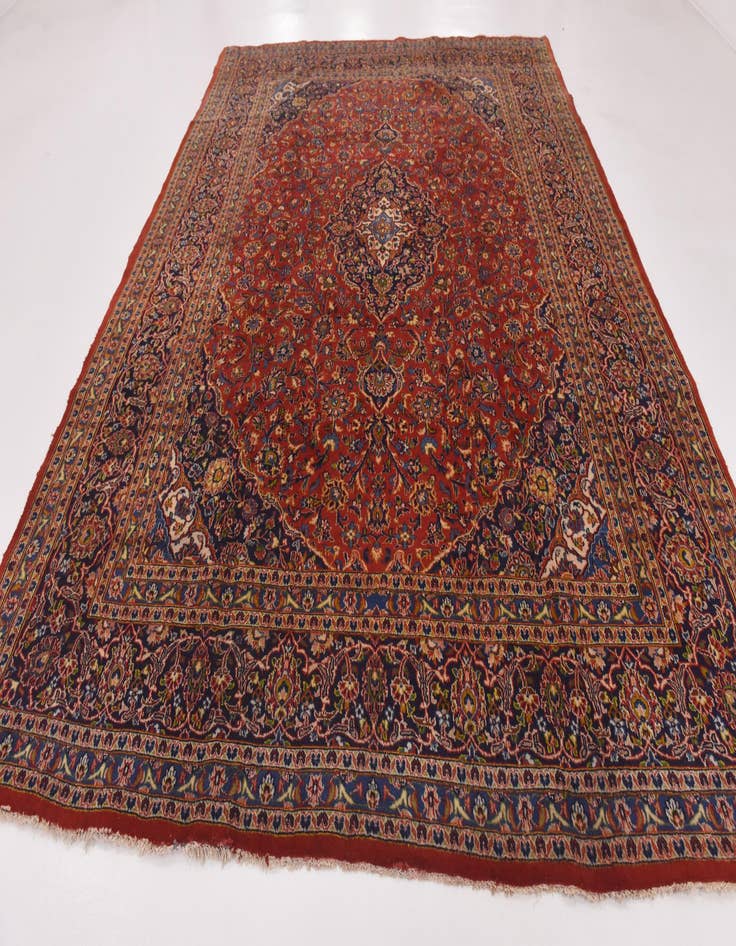 Detail image of 9' 6 x 13'  Hand Knotted Mashad Persian Wool Rug