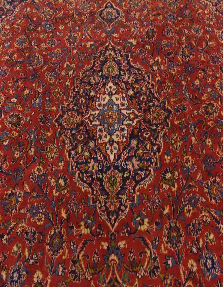 Detail image of 9' 6 x 13'  Hand Knotted Mashad Persian Wool Rug