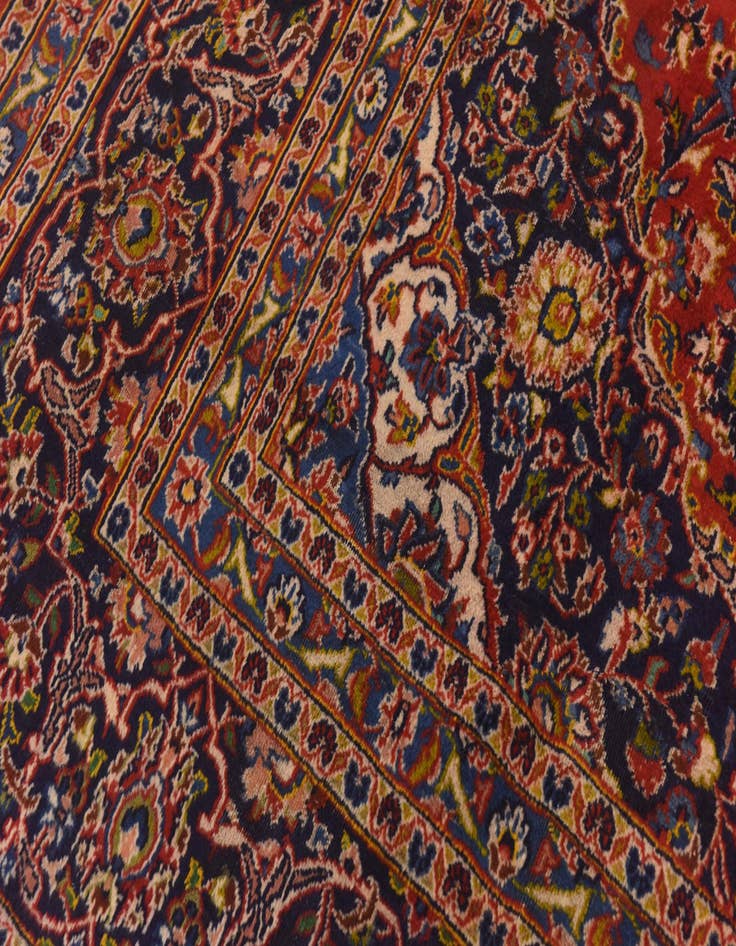 Detail image of 9' 6 x 13'  Hand Knotted Mashad Persian Wool Rug