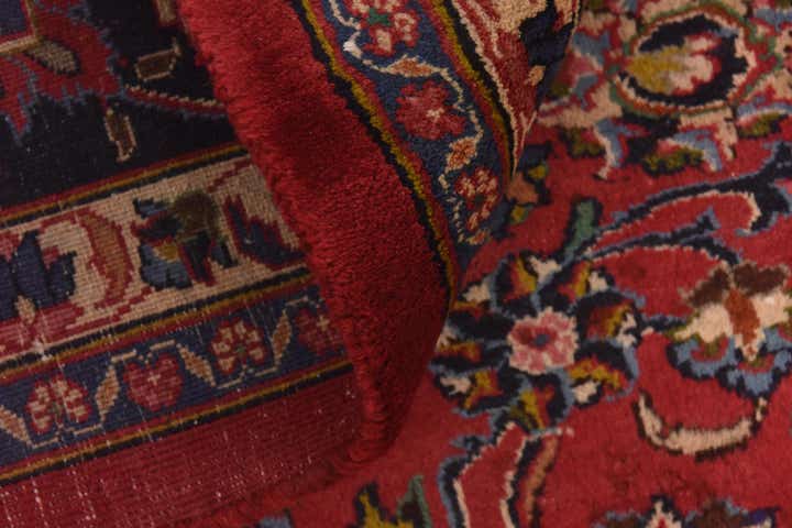 10' x 12' 6 Hand Knotted Mashad Persian Wool Rug