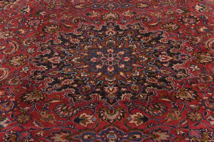 10' x 12' 6 Hand Knotted Mashad Persian Wool Rug