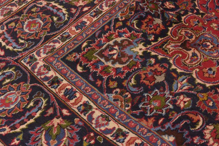 10' x 12' 6 Hand Knotted Mashad Persian Wool Rug