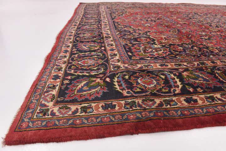 10' x 12' 6 Hand Knotted Mashad Persian Wool Rug