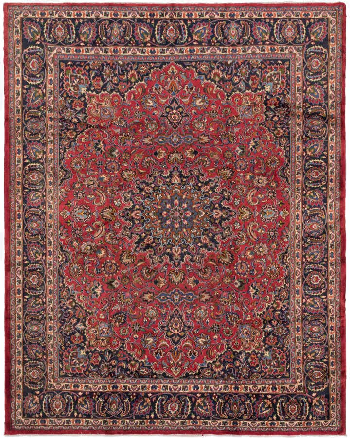 10' x 12' 6 Hand Knotted Mashad Persian Wool Rug